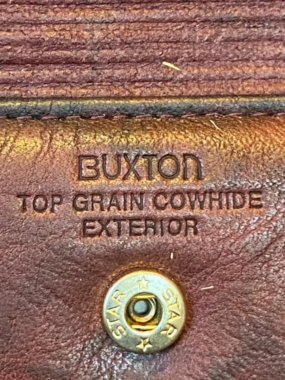 Buxton Heiress Wallet Coin Purse Clutch Brown Cowhide Leather Brown Red